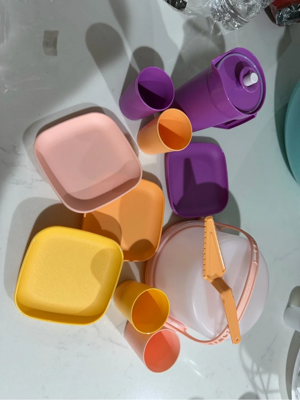 Tupperware Bright Multi-Color Party Serveware Set - Purple, Pink, Yellow, Orange